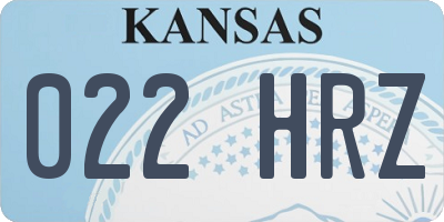 KS license plate 022HRZ