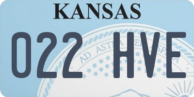 KS license plate 022HVE