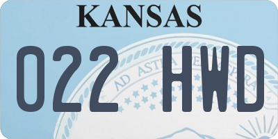 KS license plate 022HWD