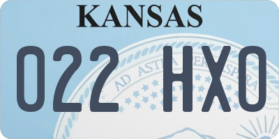 KS license plate 022HXO