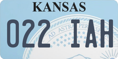 KS license plate 022IAH