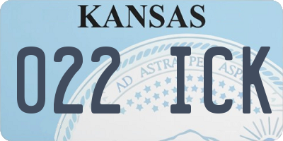 KS license plate 022ICK