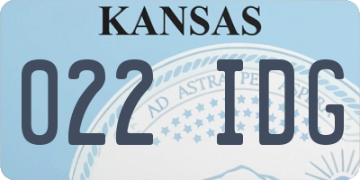 KS license plate 022IDG