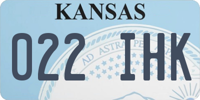 KS license plate 022IHK