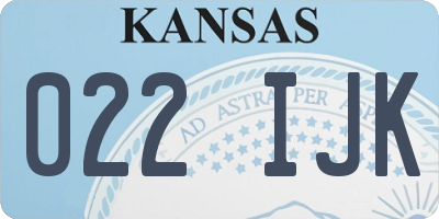 KS license plate 022IJK