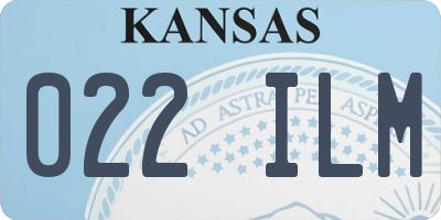 KS license plate 022ILM