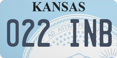 KS license plate 022INB