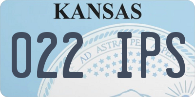 KS license plate 022IPS
