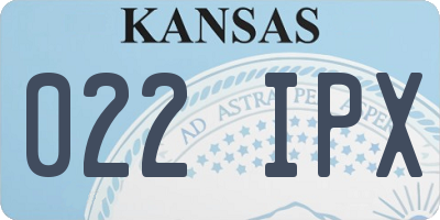 KS license plate 022IPX