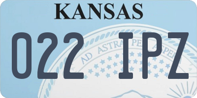 KS license plate 022IPZ