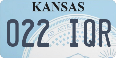 KS license plate 022IQR