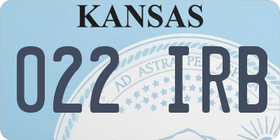 KS license plate 022IRB