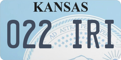 KS license plate 022IRI