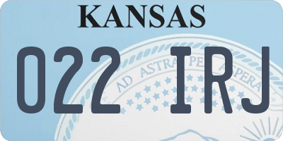 KS license plate 022IRJ