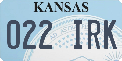 KS license plate 022IRK