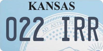 KS license plate 022IRR