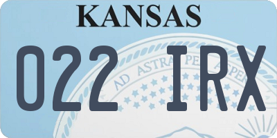 KS license plate 022IRX