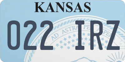 KS license plate 022IRZ