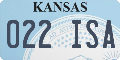 KS license plate 022ISA