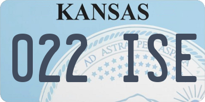 KS license plate 022ISE