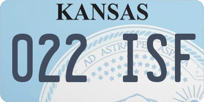 KS license plate 022ISF