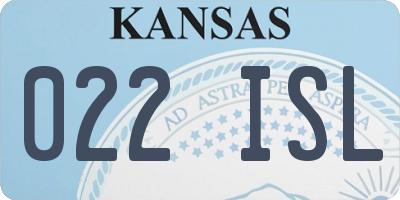 KS license plate 022ISL