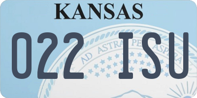 KS license plate 022ISU