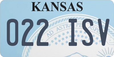 KS license plate 022ISV