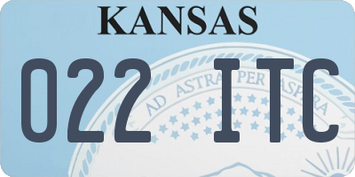 KS license plate 022ITC