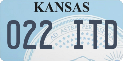 KS license plate 022ITD
