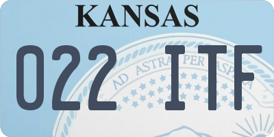 KS license plate 022ITF