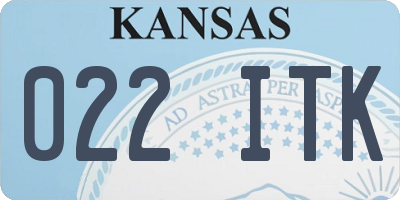 KS license plate 022ITK
