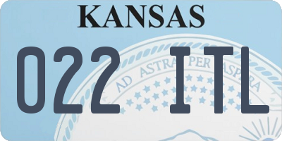 KS license plate 022ITL