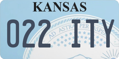 KS license plate 022ITY