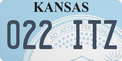 KS license plate 022ITZ