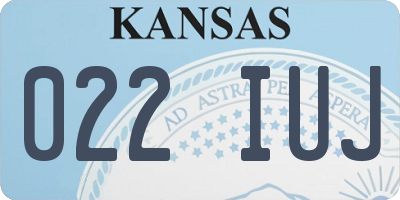 KS license plate 022IUJ