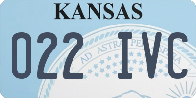 KS license plate 022IVC