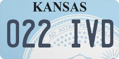 KS license plate 022IVD
