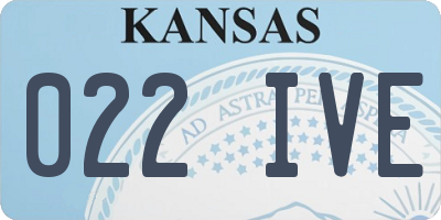 KS license plate 022IVE
