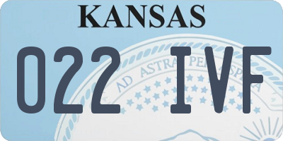 KS license plate 022IVF