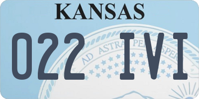 KS license plate 022IVI