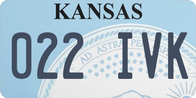 KS license plate 022IVK