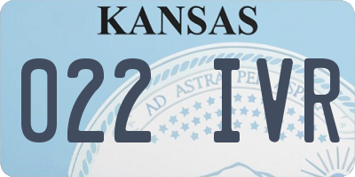 KS license plate 022IVR