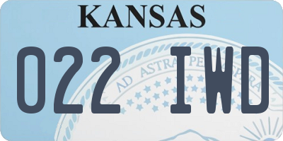 KS license plate 022IWD