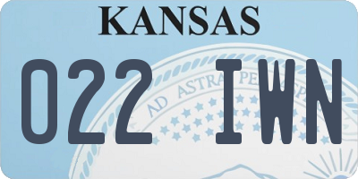 KS license plate 022IWN