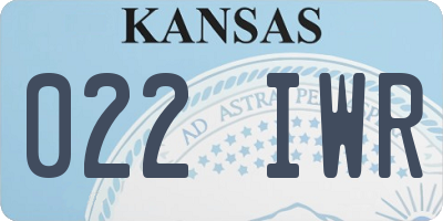 KS license plate 022IWR