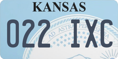 KS license plate 022IXC