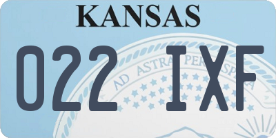 KS license plate 022IXF