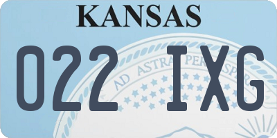 KS license plate 022IXG