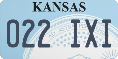 KS license plate 022IXI